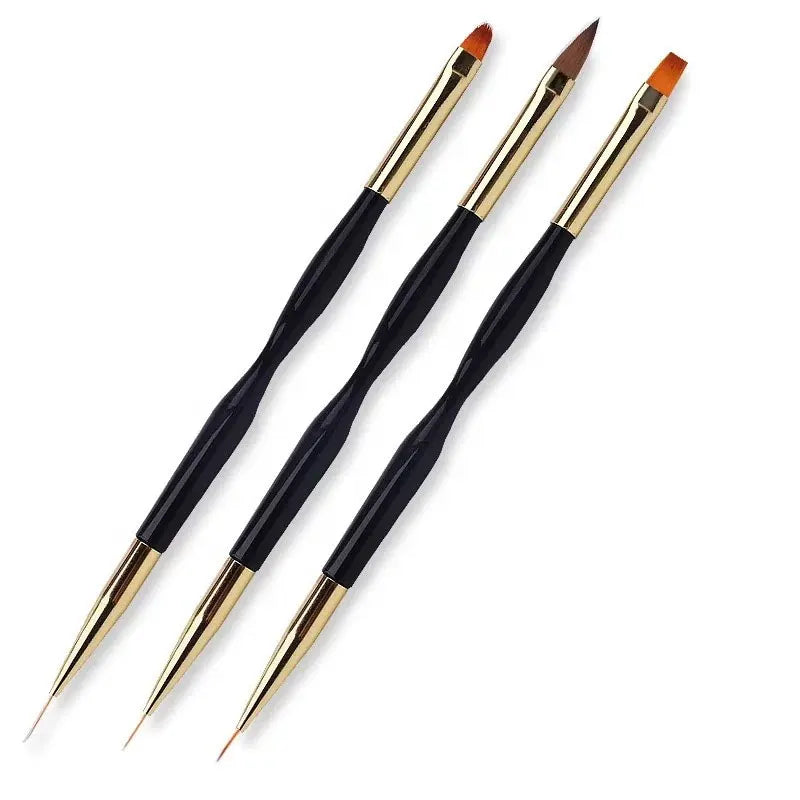 French Stripe Nail Art Liner Brush Set Dual End Painting Brushes UV Gel Tips Ultra-thin Line Drawing Pen Nail Art Tools