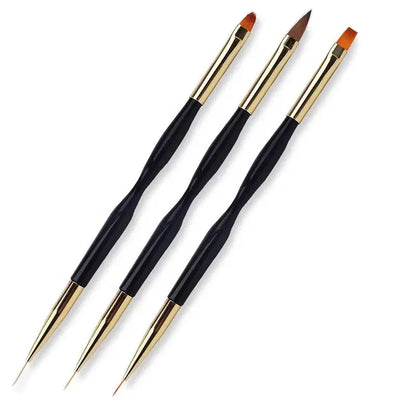 French Stripe Nail Art Liner Brush Set Dual End Painting Brushes UV Gel Tips Ultra-thin Line Drawing Pen Nail Art Tools