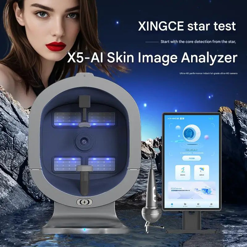 Latest Technology 3D Skin Analysis Scanner X5-Al Skin lmage Analyzer Skin aging prediction Skin Lft Index AnalysIs  2025