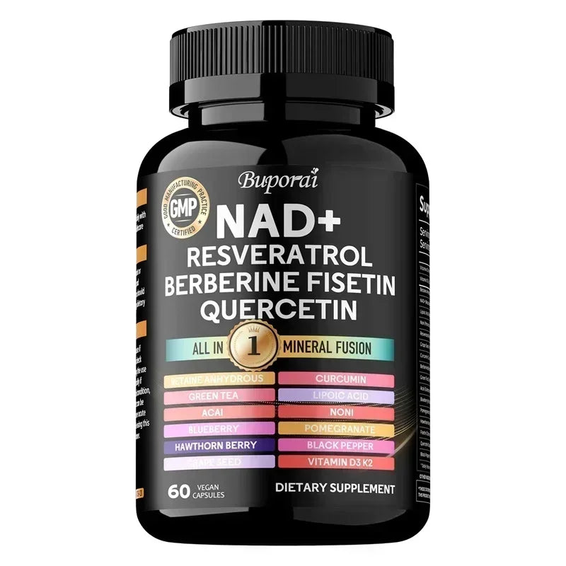 NAD Resveratrol Berberine - Supports Healthy Aging, Promotes Cardiovascular Health & Cell Health, Improve Endurance