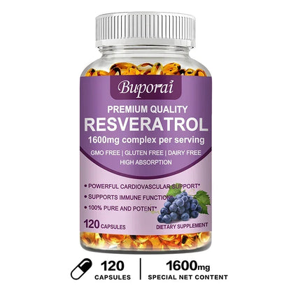Resveratrol Capsules - Anti-aging, Antioxidant, Skin Support, Cardiovascular Health