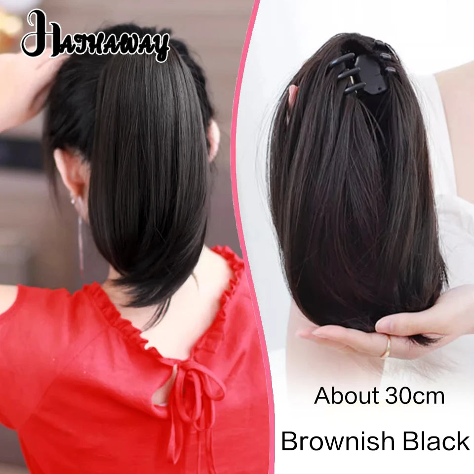 14 Inch Wavy Long Curly Hair Strap-type Pear Flower Curly Wig Ponytail Female Synthetic Fluffy Natural Shopping Commuting Wear