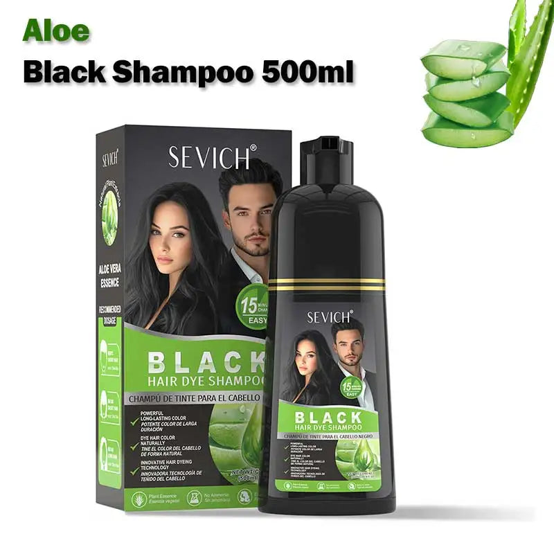 Green Apple Black Hair Dye Shampoo 500ml Diy Herbal Coloring Hairs Instant Gray To Black Instant Coloring Shampoo For Women&Men