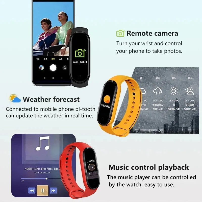 M7 Smart Band Watch Silicone Heart Rate Smart Band Varied Dials Fitness Tracker Blood Pressure Sport Bracelet For Mi Band 7