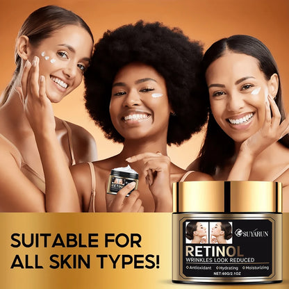 SUYARUN Premium Anti-Aging Retinol Face Cream with Hyaluronic Acid & Vitamin E – Deep Moisturizing, Wrinkle Reduction.
