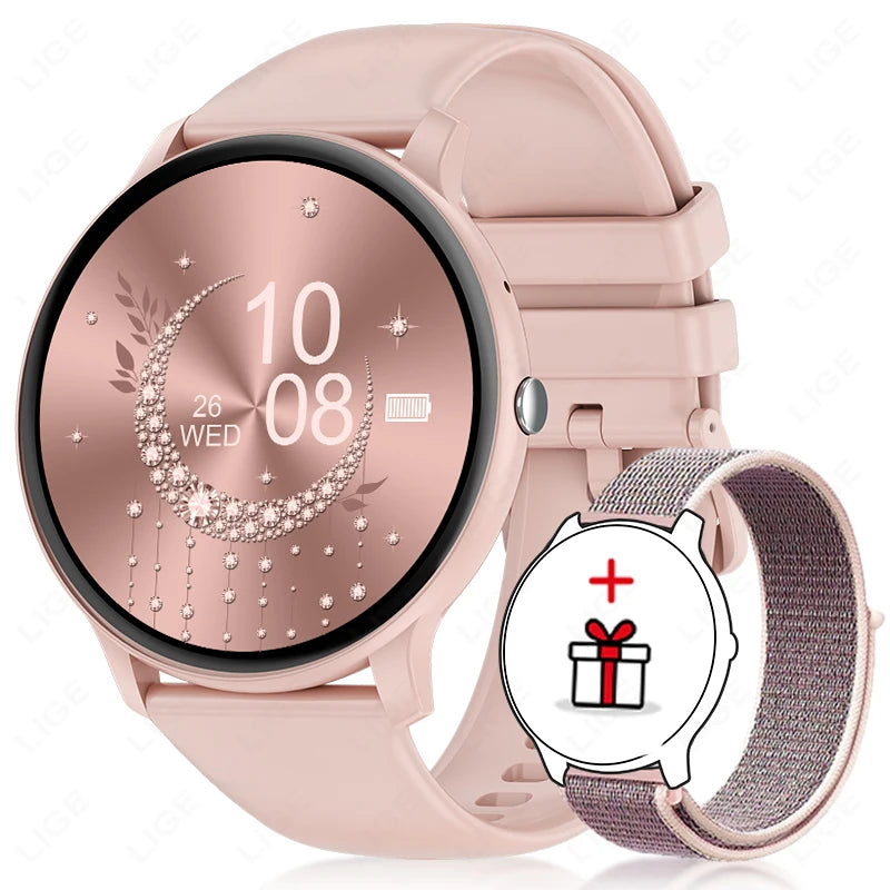 LIGE 2025 Bluetooth Call Smart Watch Women Custom Dial Watches Men Sports Fitness Tracker Heart Rate Smartwatch For Android iOS