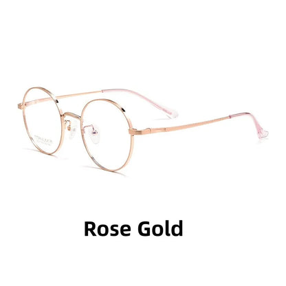 FIRADA Luxury Fashion Eyewear Women's Retro Round Titanium Eyeglasses Optical Prescription Glasses Frame For Men And Women 8021A