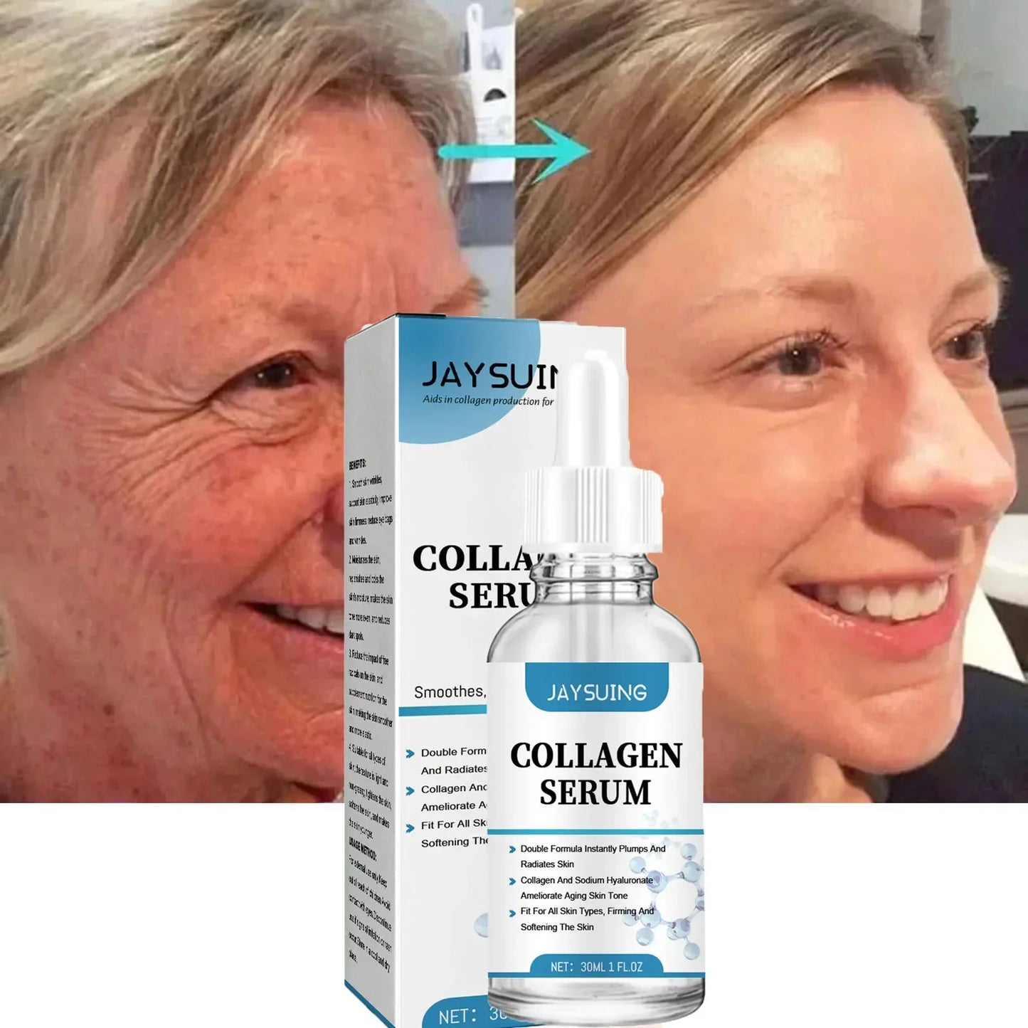 Pure Collagen Face Serum Remove Wrinkle Firming Lifting Anti-Aging Essence Fade Fine Lines Whitening For Moisturizing Skin Care