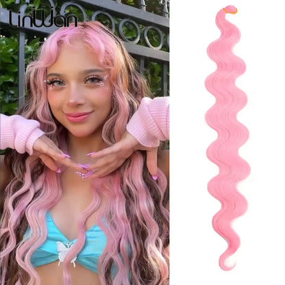 Long Deep Wave Braiding Hair 28 Inch Ocean Wave Crochet Hair Synthetic Deep Curly Crochet Hair Extensions For Black Women