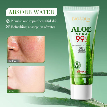 50ML Aloe Vera Gel Hydrating Soothing Moisturizing Skin Care Refreshing Restoration Natural Organic Pure Formulation