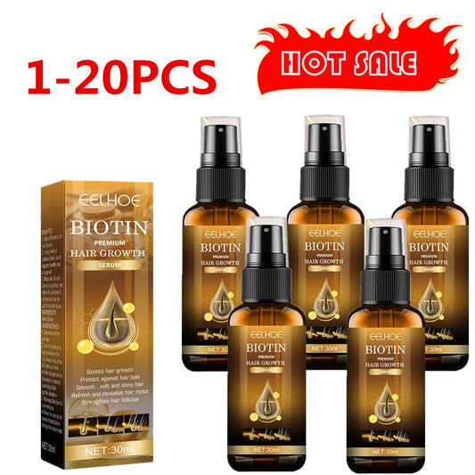 1-20XHair Growth Products Biotin Fast Growing Hair Essential Oil Anti Hair Loss Spray Scalp Treatment Repair Loss Growing Unisex