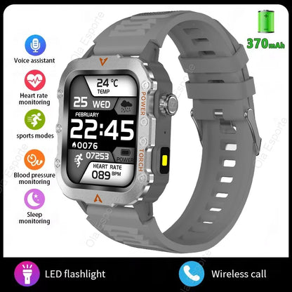 New Rugged Military GPS Track Smart Watch Men Bluetooth Call Health Monitor AI Voice Sports 3ATM IP68 Swim Waterproof Smartwatch