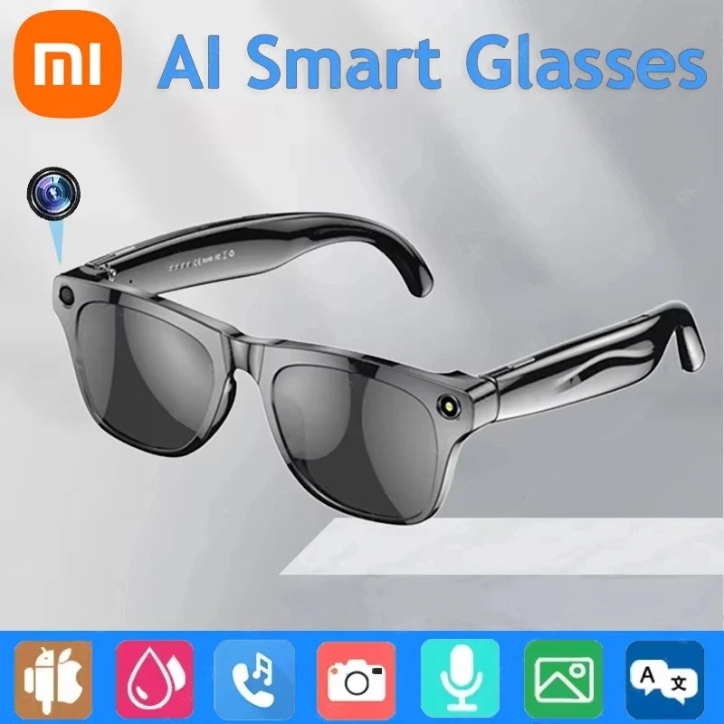 Xiaomi 4K AI Smart Glasses With 100MP Camera Chat GPT Touch Sport Sunglasses Bluetooth Call Video Music Player For Men Women