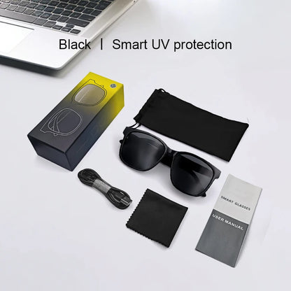 GS08 Smart Glasses AI Voice Asisstant Music Calling Noise Reduction Anti-blue BT TWS Glasses UV400 Protection Men Women Sticker