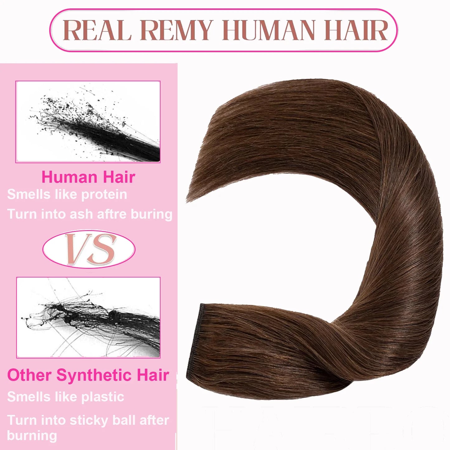 One Piece Clip in Hair Extensions Human Hair Dark Black Clip in Human Hair 24inch 3/4 Full Head Straight Remy Hair 5 Clips