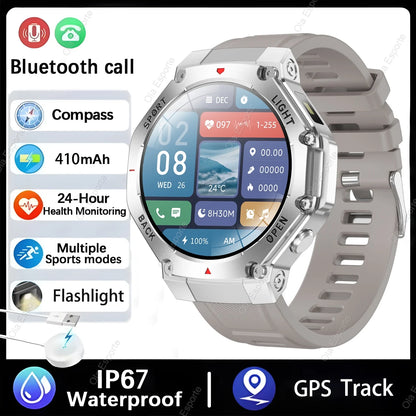 T-Rex 3 GPS Smart Watch 5ATM Waterproof 1.43 inch AMOLED HD Screen BT Call Flashlight Military Sport Smartwatches Men 2025 New