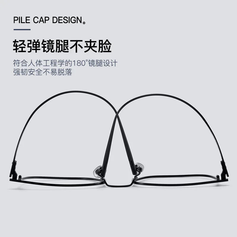 54-19 Ultra-light Rectangular Pure Titanium Glasses Frame Myopia Men Business Full Frame retro Anti-blue Light Reading Glasses