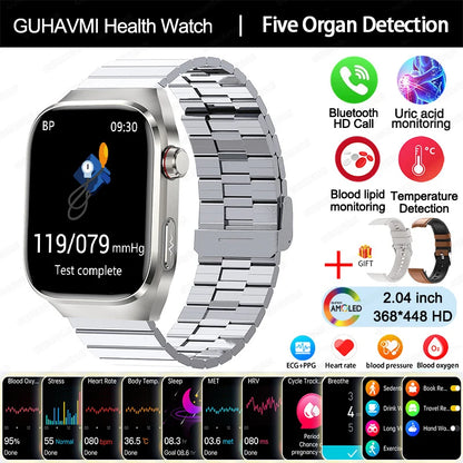 New Micro Physical Examination Five Organ Health Smartwatch Blood Pressure Uric Acid Body Fat Watches Bluetooth Call Smart Watch