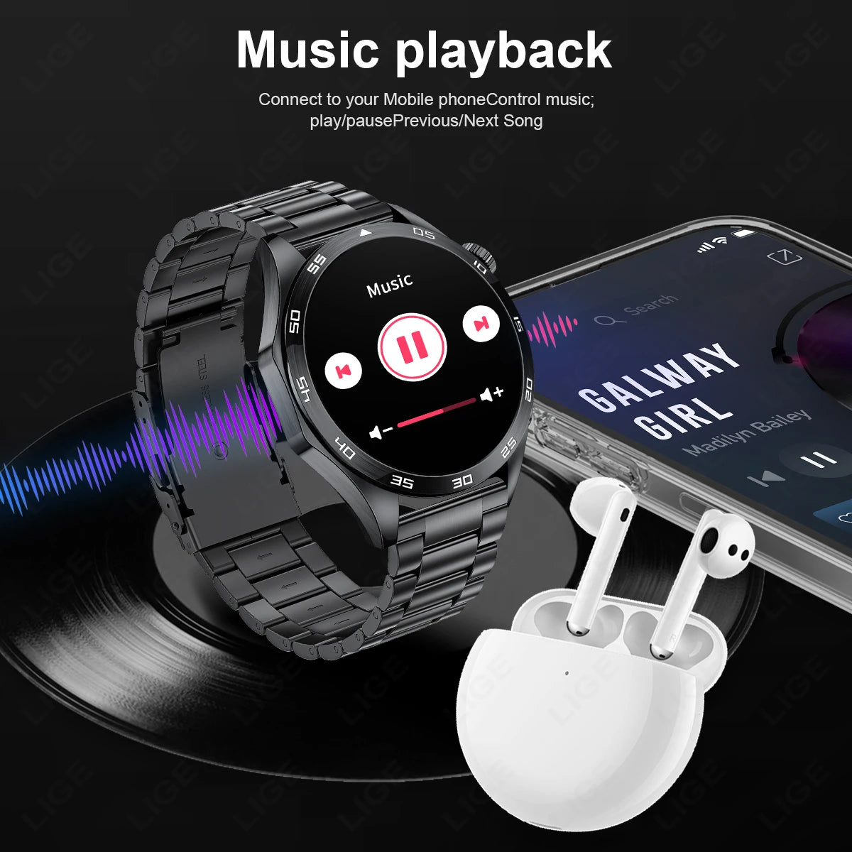 LIGE ECG Smart Watch Men 2024 Smartwatch Bluetooth Call Heart Monitor Band 1.50 HD Screen Sports Men’s Watches For Android ios