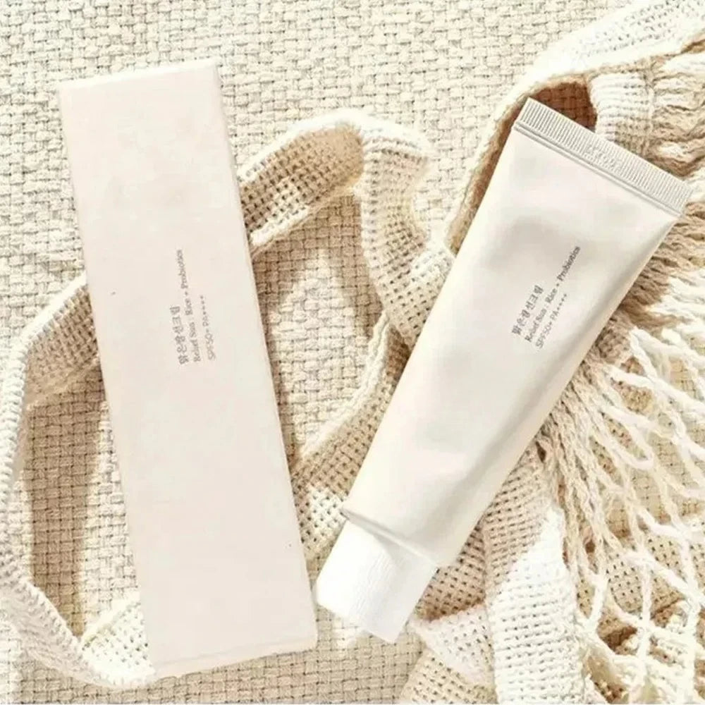 SPF50+ Sunscreen Korean Rice Probiotic Solar Blocker Skin Whitening Cream Anti UV Sun Block Facial Mild Moisturizer Serum 50ml