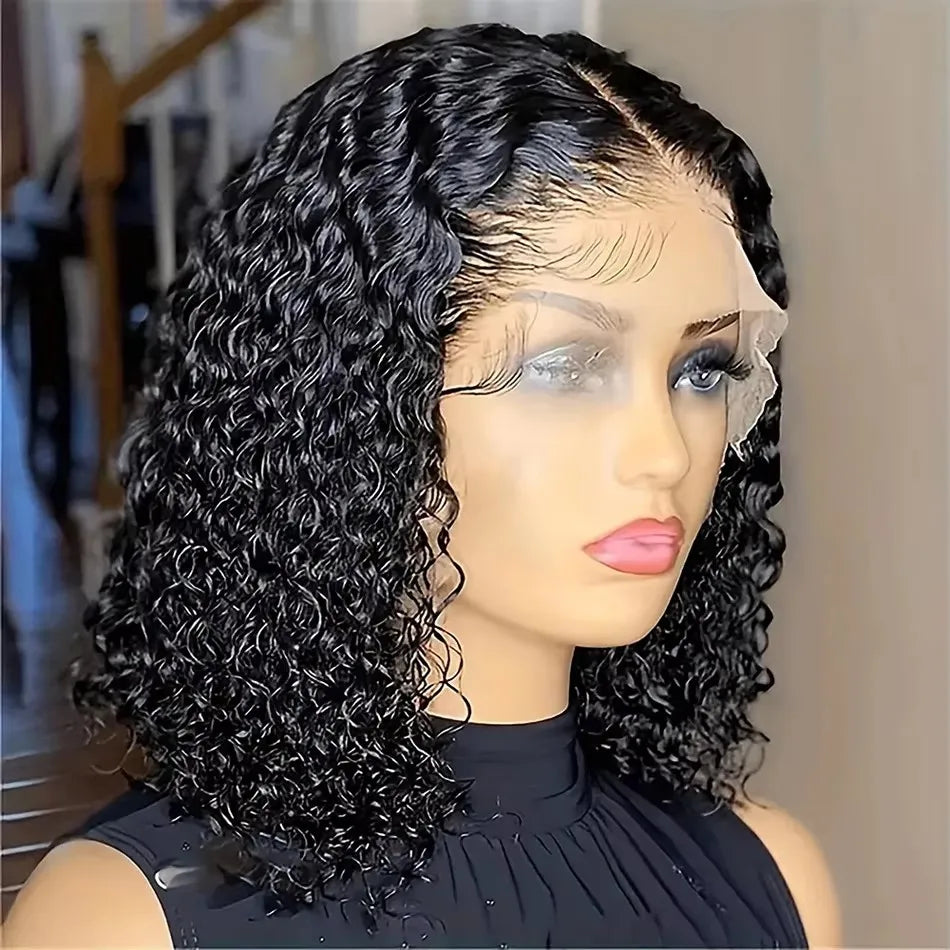 Mongolian Kinky Curly Wig Human Hair 13x4 Curly Lace Front Human Hair Wigs Glueless Deep Curly Lace Closure Wig For Women 180%