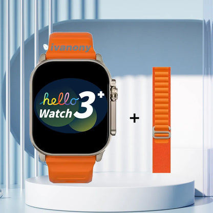 Original Smart Watch Hello 3 Plus Ultra Compass Bluetooth Call Message Notification 4GB/ROM 49mm Amoled Multifunction Smartwatch