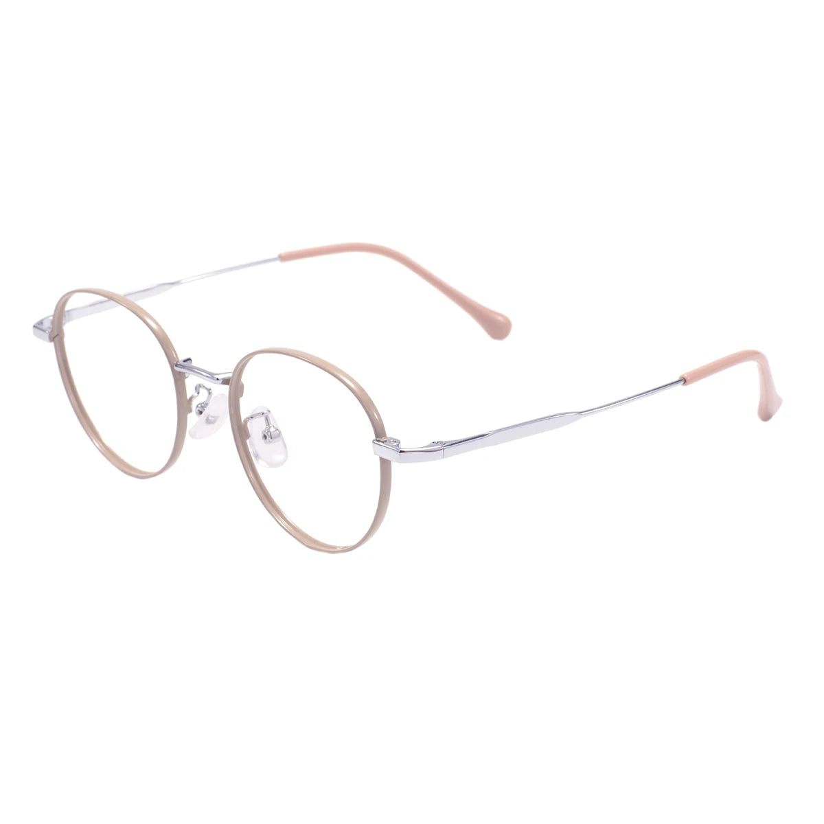 Colorful Retro Round Men Women Stylish Spectacle Small Metal Full Rim Oval Pink Eyeglasses Frame For Optical Prescription Lenses