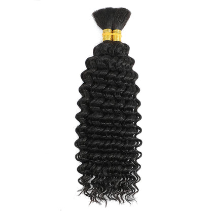 Deep Wave Bulk 100% Human Hair Braiding Blonde Ginger Curly Brazilian Hair for Human Hair Extensions for Micro Braiding No Weft