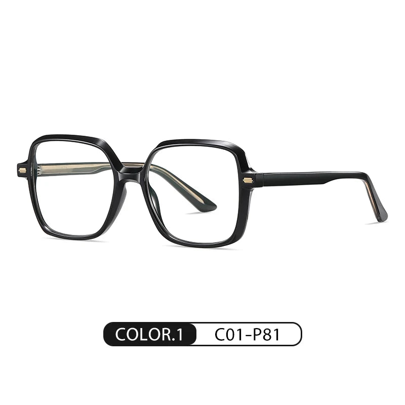 Women Fashion Acetate Blue Light Blocking Computer Glasses Without Degrees Female Square Eyewear Spectacles Frames BC907
