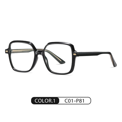 Women Fashion Acetate Blue Light Blocking Computer Glasses Without Degrees Female Square Eyewear Spectacles Frames BC907
