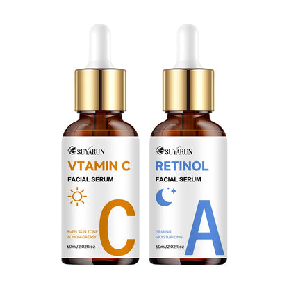 SUYARUN Premium Vitamin C + Retinol Serum for Face - Anti-Aging Brightening Skin Care, Dark Spot Corrector.