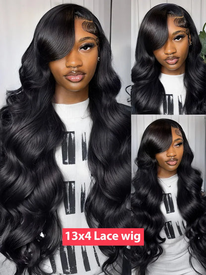 100% Human Hair 13x6 Body Wave Lace Frontal Wig HD 30 40 Inch 13x4 Lace Front Wigs Water Loose Waves Black Brazilian Pre Plucked