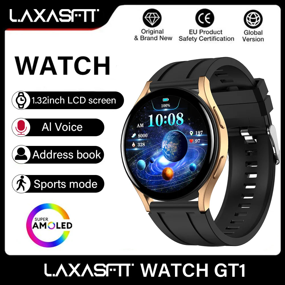 LAXASFIT Smart Watch Full Touch Screen Sport Fitness Watches BT Call Digital Smart Watch Wristwatch For Men Women Gift 2024 New