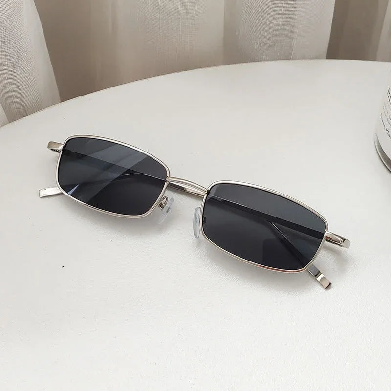 New Fashion Small Rectangle Sunglasses Men Women Vintage Square Driving Sun Glasses Luxury Brand Metal Frame Eyewear 선글라스