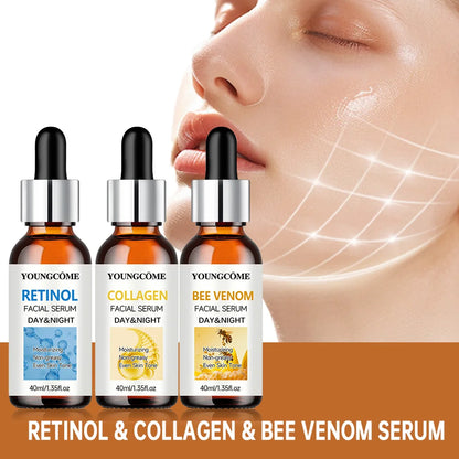 ﻿3Pcs/set Wrinkle Remover Face Serum Lifting Firming Fade Fine Lines Anti-aging Essence Whitening Brighten Skin Care