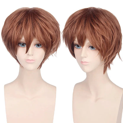 New Concubine Synthetic Bob Men's Short Straight Hair Cover Fake Cosplay Wig Ombre Green Black Blue Blonde Hairpiece