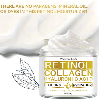 Retinol, Collagen& Hyaluronic Acid Cream - Anti-Aging Face Moisturizer for Face, Neck & Décolleté - Daily Moisturizer Face Cream