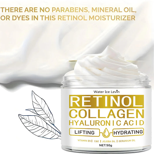 Retinol, Collagen& Hyaluronic Acid Cream - Anti-Aging Face Moisturizer for Face, Neck & Décolleté - Daily Moisturizer Face Cream