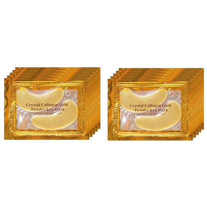 10/20pcs Golden Crystal Collagen Eye Mask Anti Dark Circle Anti-Aging Moisturizing Pink Lip Mask Eyes Lips Travel Size Skin Care