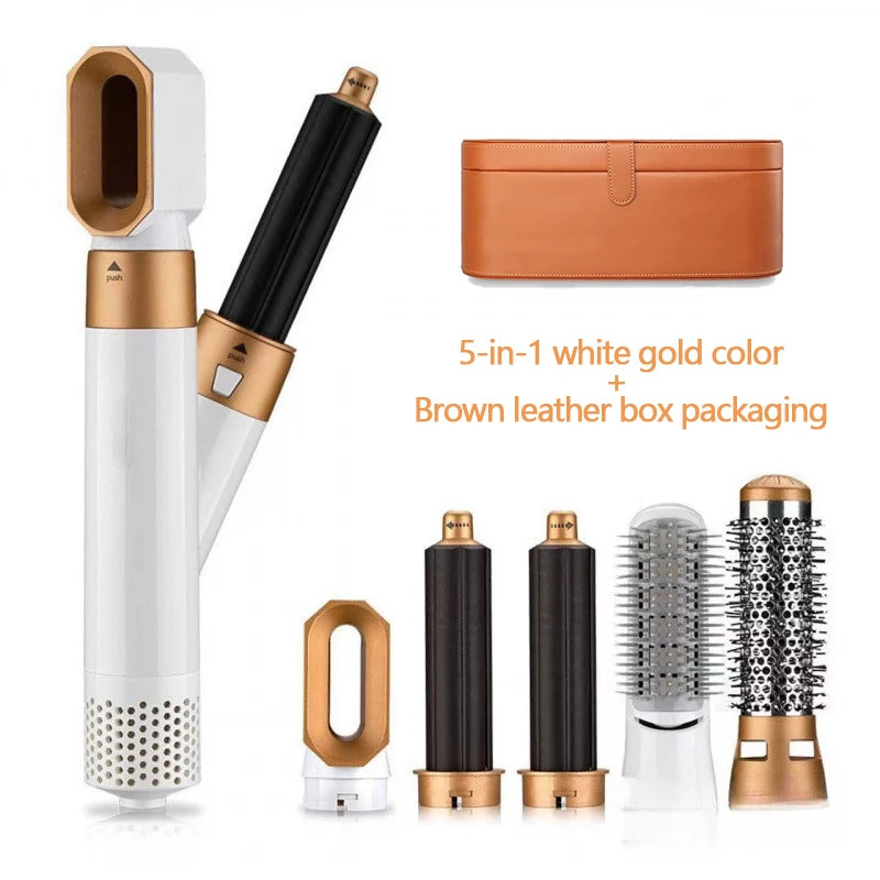 Multifunctional 5 In 1 Hair Straightener Curler Styling Set Airwrap Hair Dryer Hair Plate Hot Comb Styling Appliance