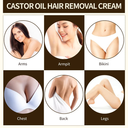 Aloe Vera Women'S Hair Removal Cream with Castor Oil, Moisturizing And Gentle Non-Irritating Skin Smoothness, for Daily Cleaning