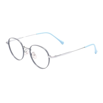 Colorful Retro Round Men Women Stylish Spectacle Small Metal Full Rim Oval Pink Eyeglasses Frame For Optical Prescription Lenses