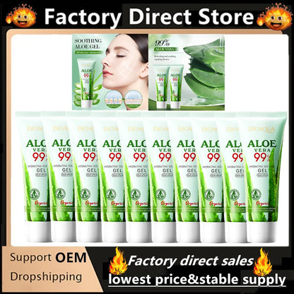 10PCS 50ml Hydrating And Soothing Aloe Vera Gel Moisturizing Soothing Skin Deep Repair Aloe Vera Gel Skin Care Facial Care