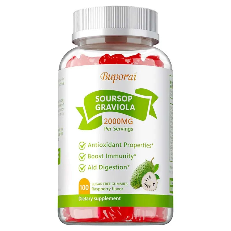 Soursop Graviola Gummies 2000Mg - Contains Vitamin C + Zinc To Aid Digestion, Cell Regeneration, Immune Support and Antioxidant