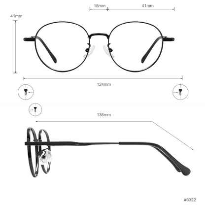 Colorful Retro Round Men Women Stylish Spectacle Small Metal Full Rim Oval Pink Eyeglasses Frame For Optical Prescription Lenses