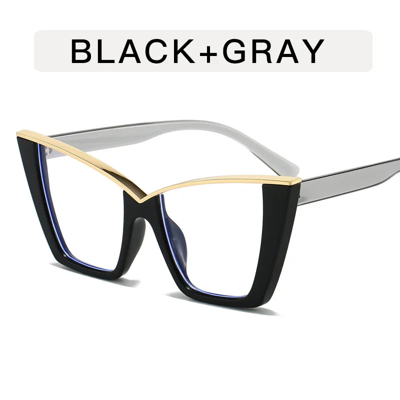 Butterfly Shape Woman Eyeglasses European American Stylish Glasses Frame Blue Light Blocking Women's Glasses