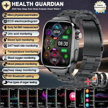 2025 New For Xiaomi Iatrology Grade Organ monitor Smart Watch Men ECG+PPG Uric Acid BP Blood Fat BT Call Sports Health Watches