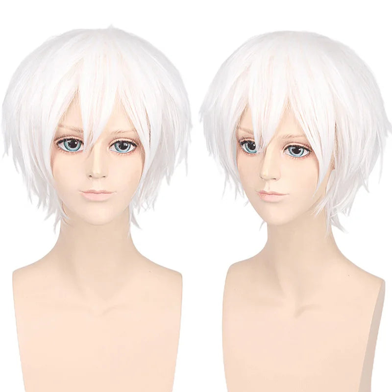 New Concubine Synthetic Bob Men's Short Straight Hair Cover Fake Cosplay Wig Ombre Green Black Blue Blonde Hairpiece