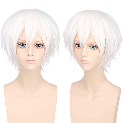 New Concubine Synthetic Bob Men's Short Straight Hair Cover Fake Cosplay Wig Ombre Green Black Blue Blonde Hairpiece