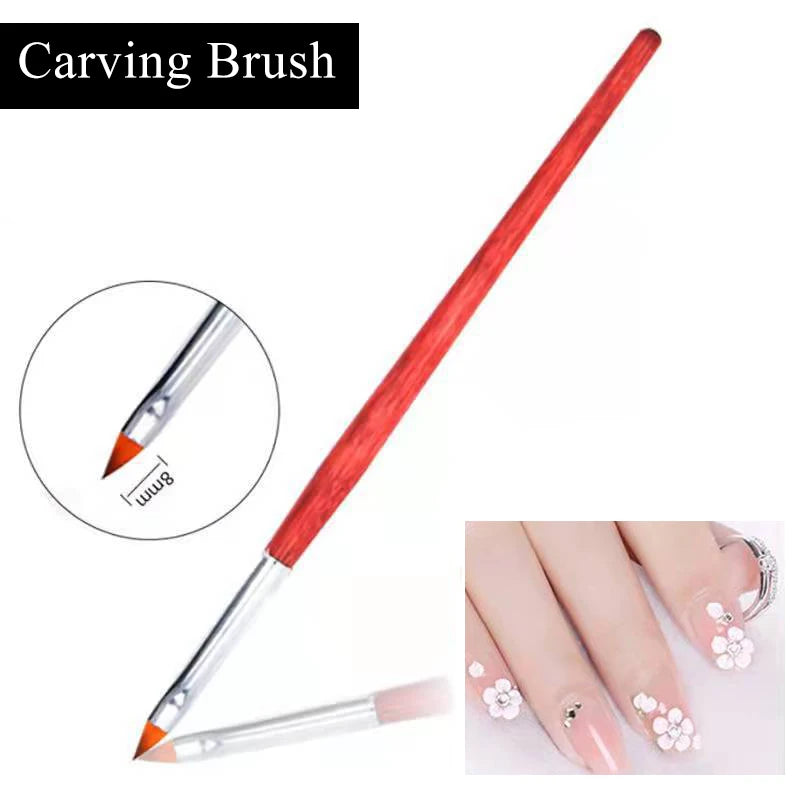 1Pcs Nail Tool Poly Nail Gel Brush PickerDesign Nail Brush and Spatula Stainless Steel Gel for Nails Extension Gel Brush
